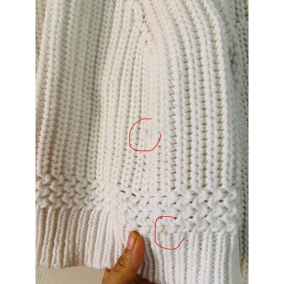 White Milly Cotton Small Blend Textured Knit Sweater - Picture 4 of 9